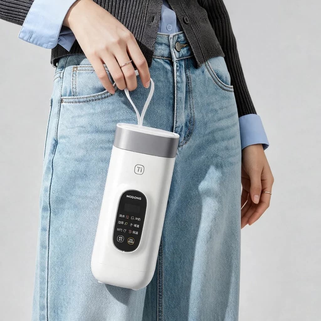 Titāna elektriskā ceļojumu ūdens sildkrūze, 650ml, 220V