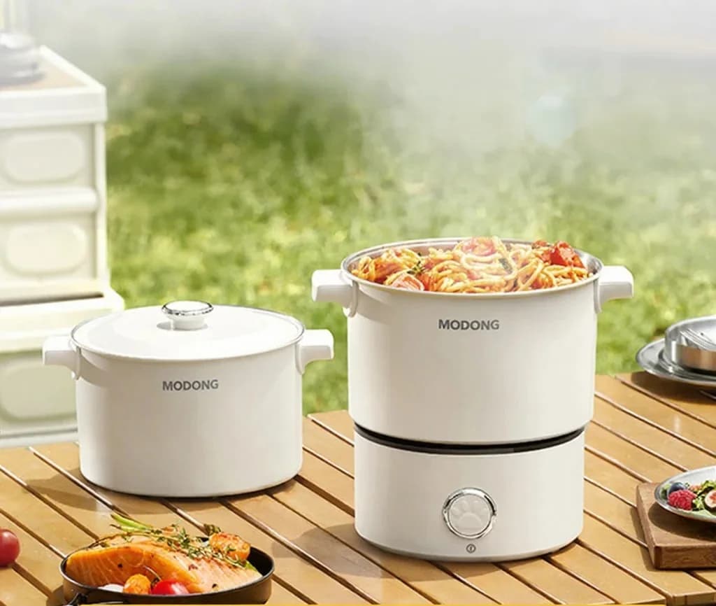 Portatīvs saliekams elektriskais ēdiena gatavošanas katls 110V-220V 550W/700W