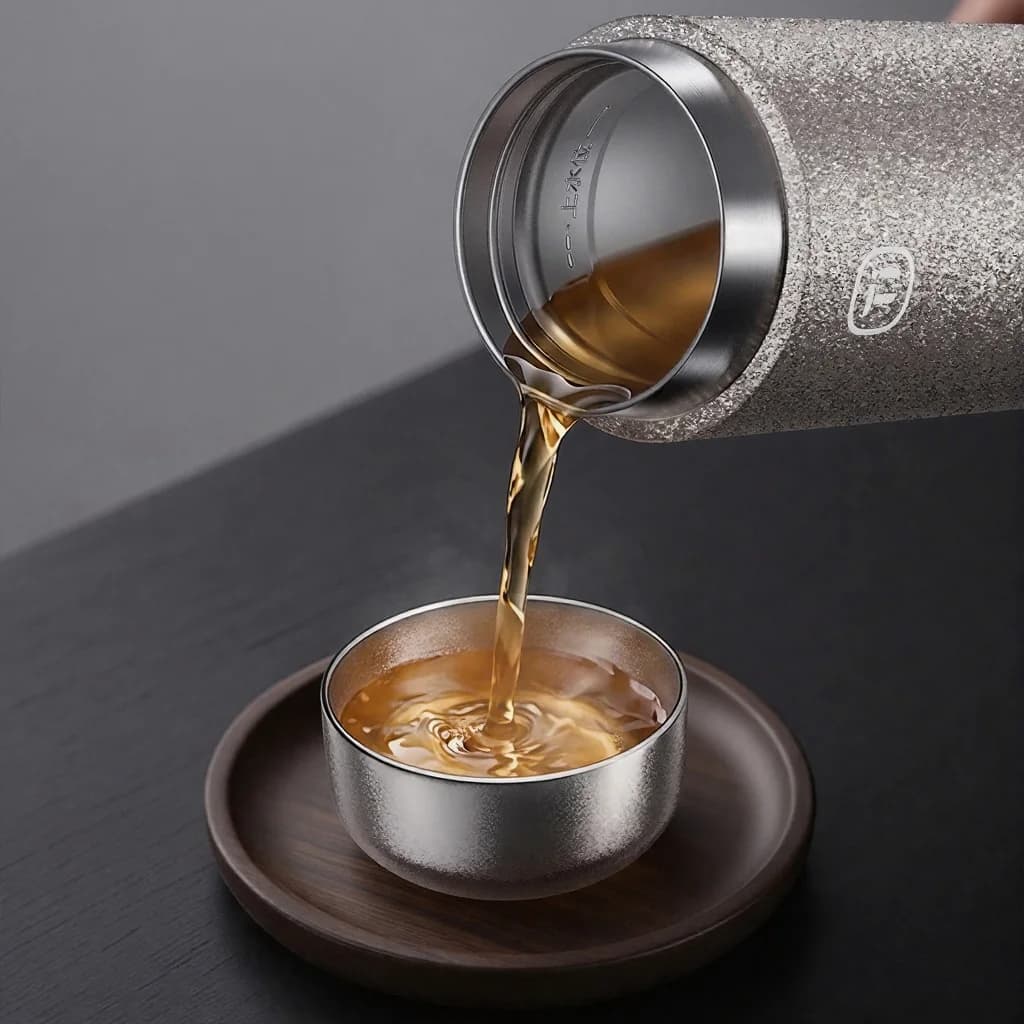 Tīra titāna kung fu tējas krūzīšu komplekts, dubultkrūze 55ml