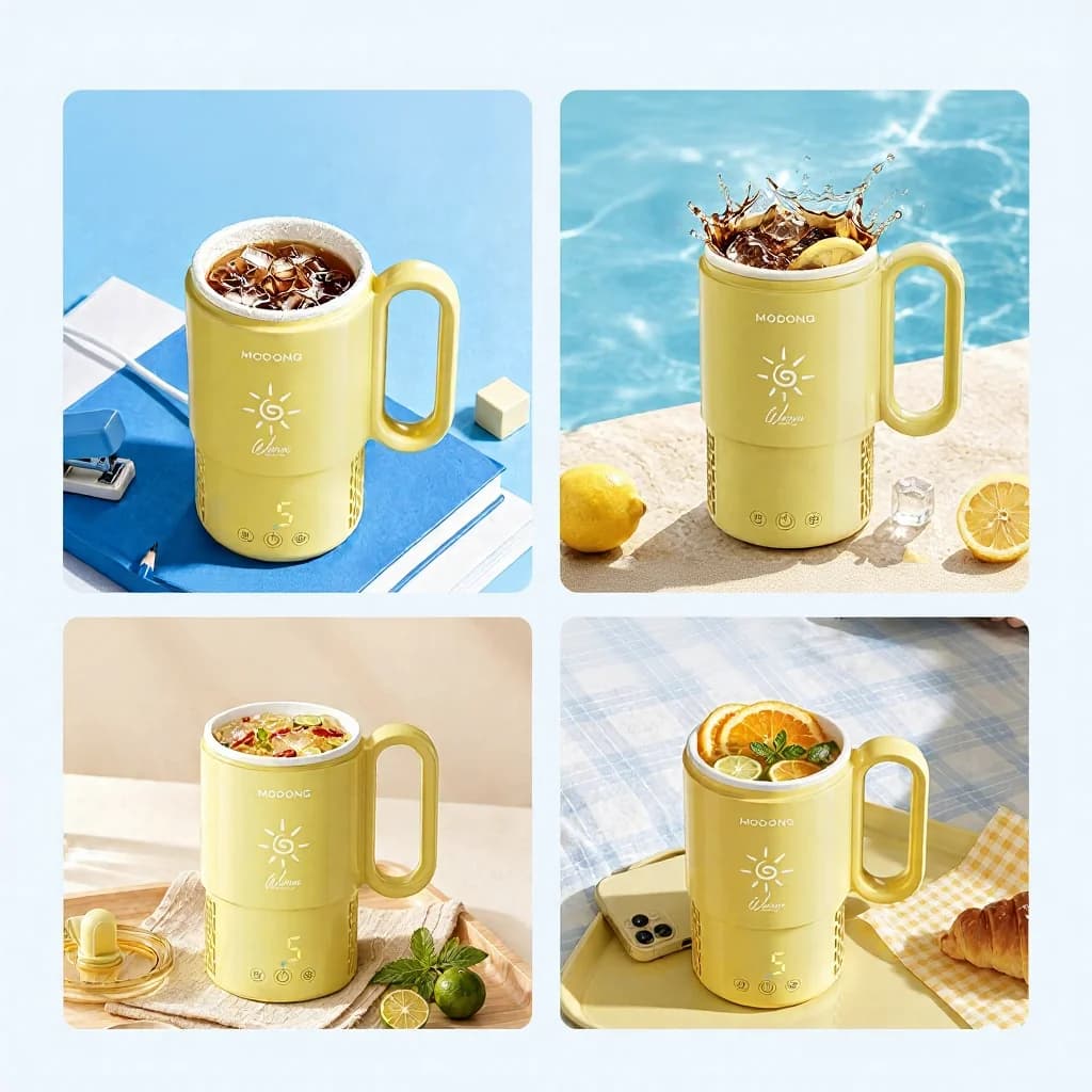 Pārnēsājama sildīšanas un dzesēšanas krūze 450mL 36W skārienvadība