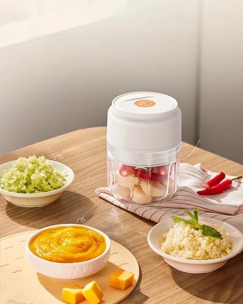Bezvadu elektriskais ķiploku smalcinātāja trauks 250mL 5V 30W plastmasa