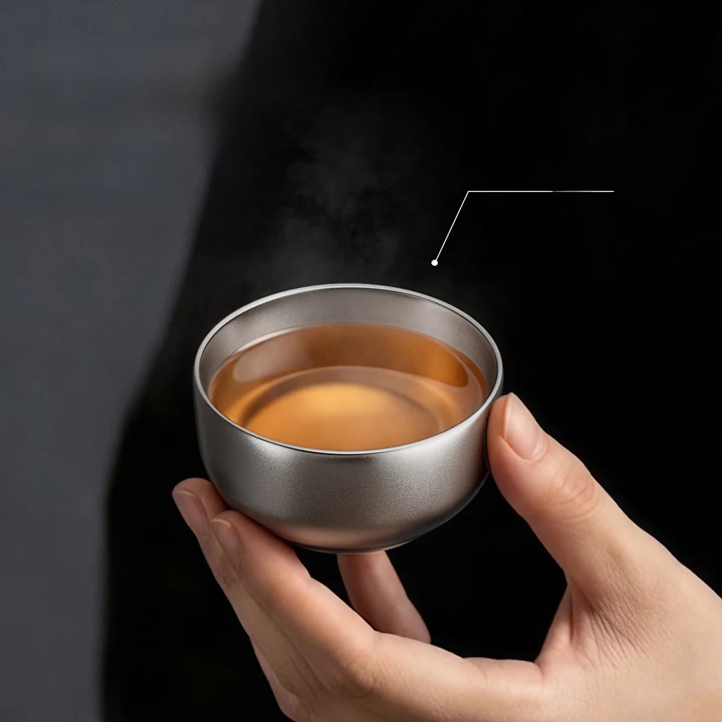 Tīra titāna Gongfu tējas krūzīšu komplekts 55ml, roku darbs, gluda apdare