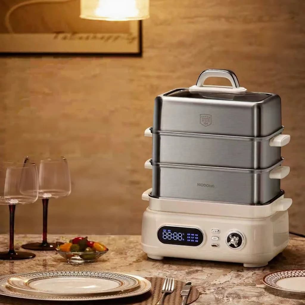 Elektriskais nerūsējošā tērauda 3 līmeņu tvaikonis 18L 220V 1500W