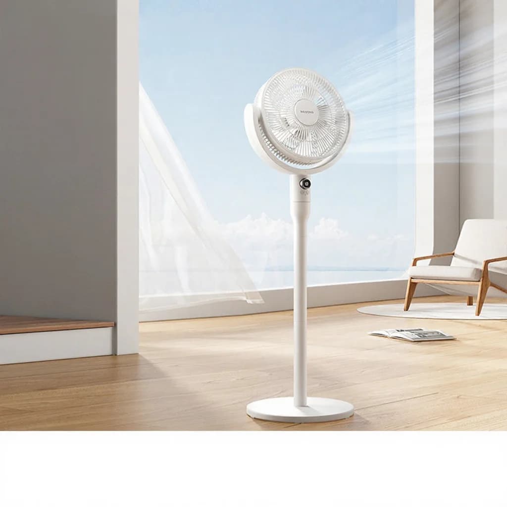 Galda ventilators gaisa cirkulācijai ar balss vadību un oscilāciju