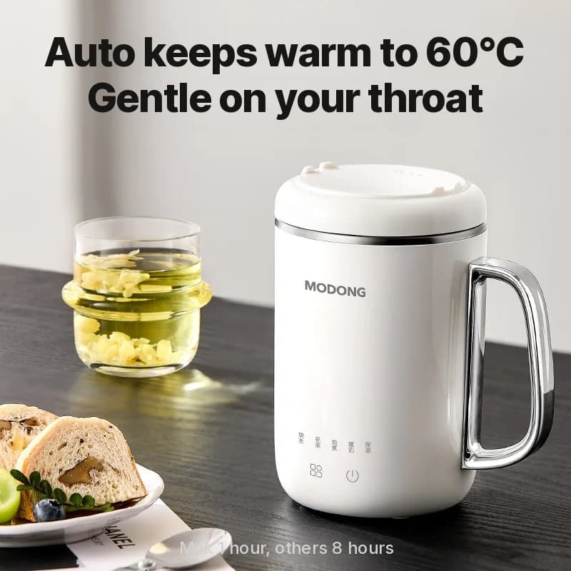 Pārnēsājama elektriskā sautējuma krūze 450ml 220V ar filtru un karoti