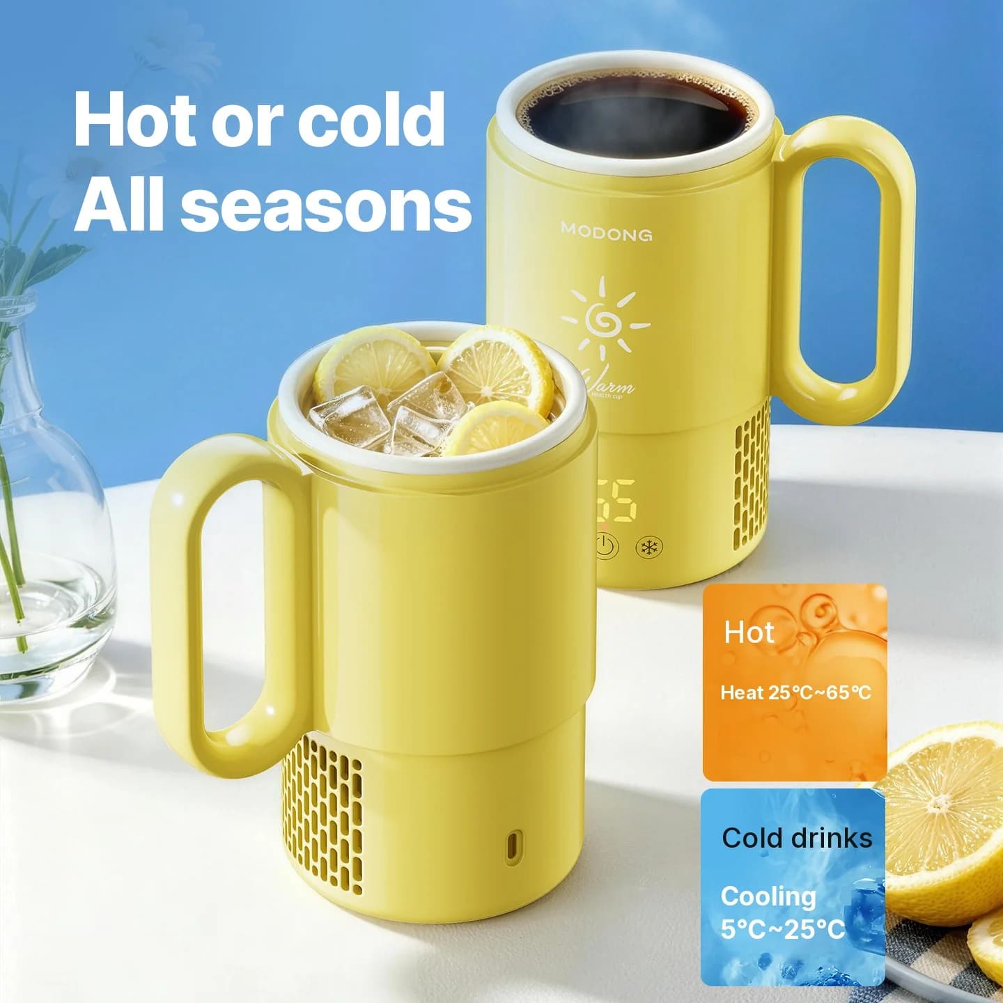 Mini dzesēšanas un sildīšanas krūze 450mL 36W skārienvadība