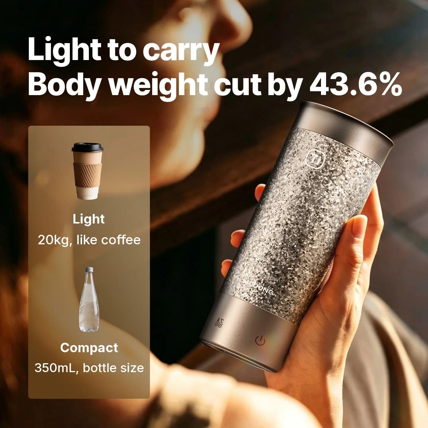 Titāna elektriskā sildāmā ceļojumu krūze 350ml ar temperatūras kontroli