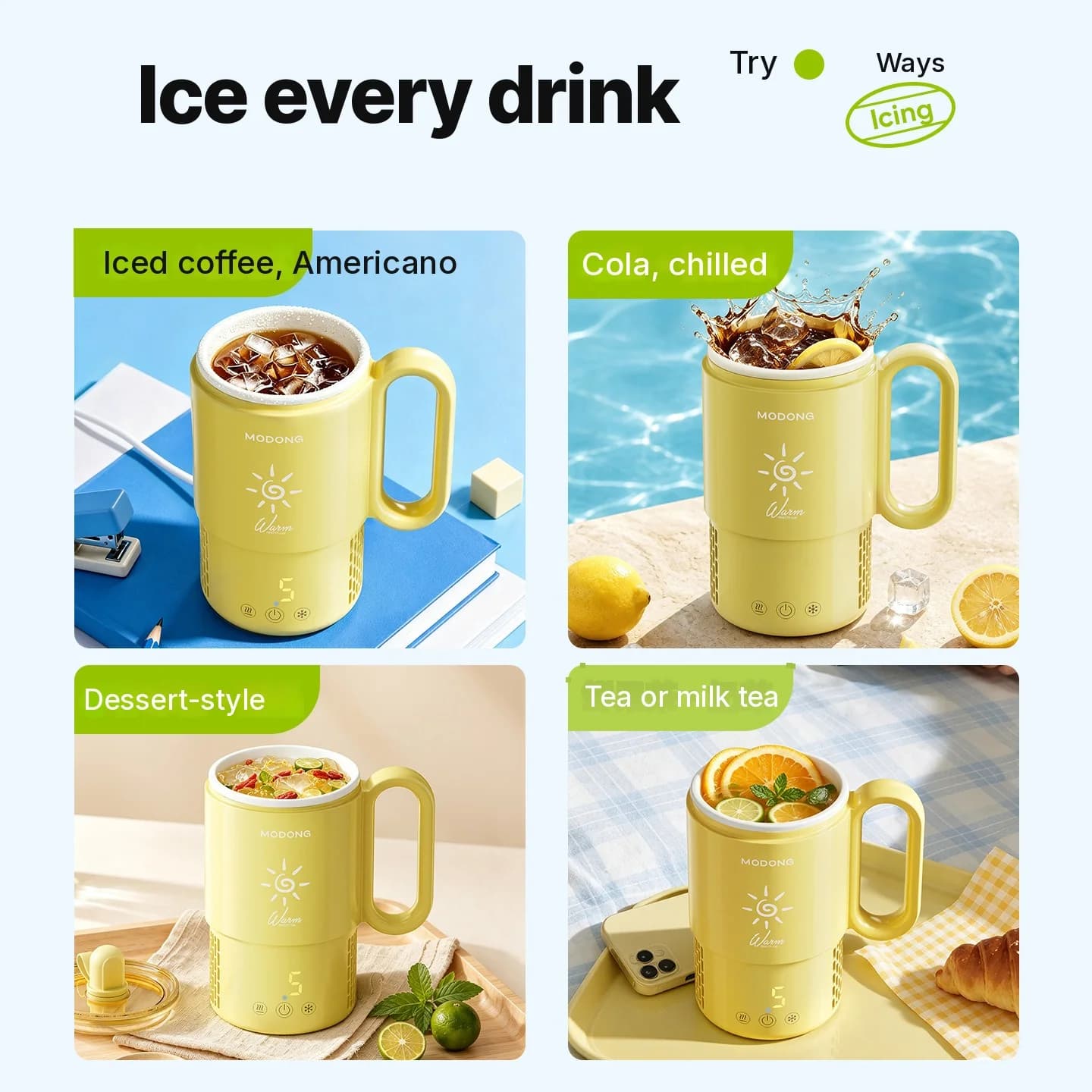 Mini dzesēšanas un sildīšanas krūze 450mL 36W skārienvadība