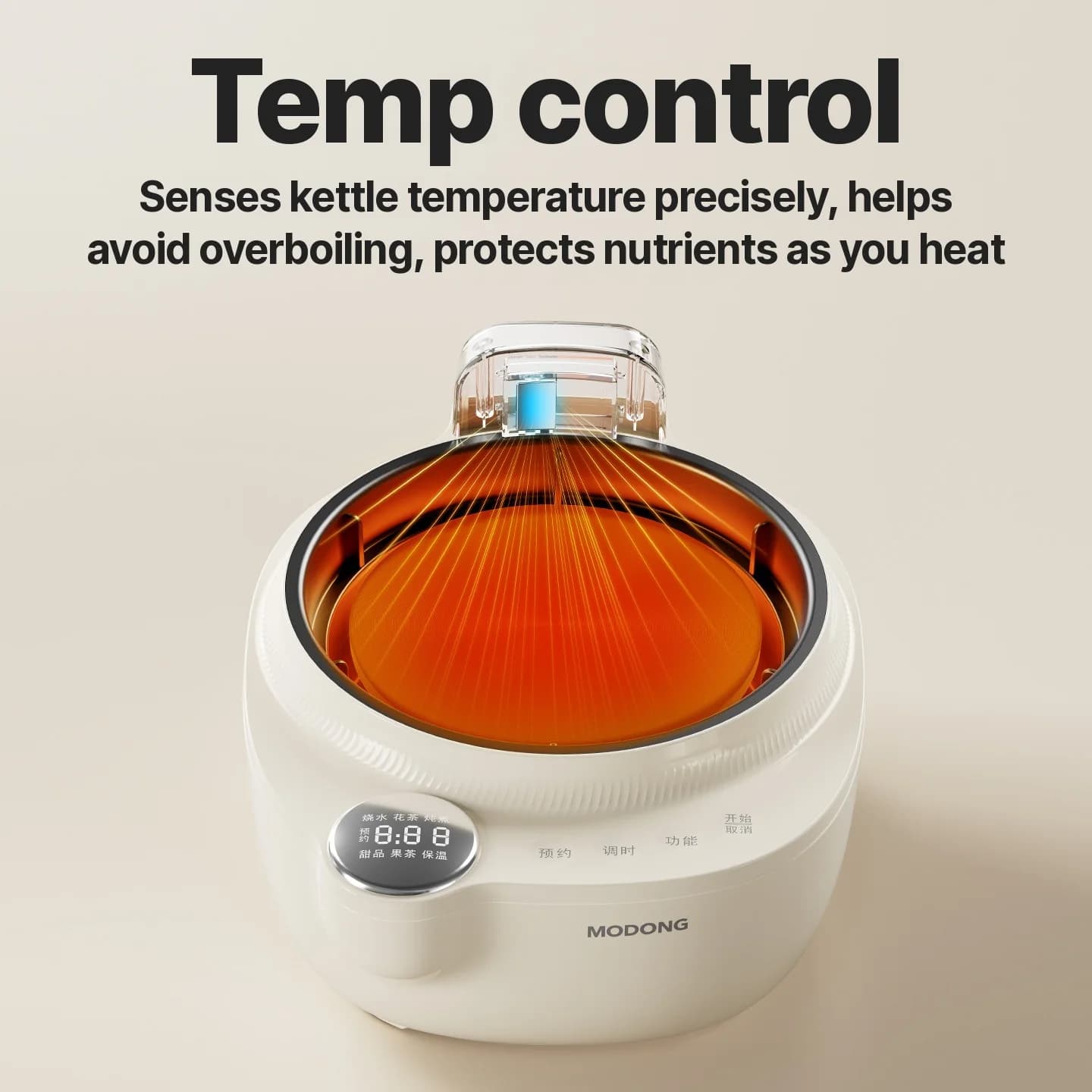 Stikla elektriskā tējkanna ar temperatūras kontroli, 1L