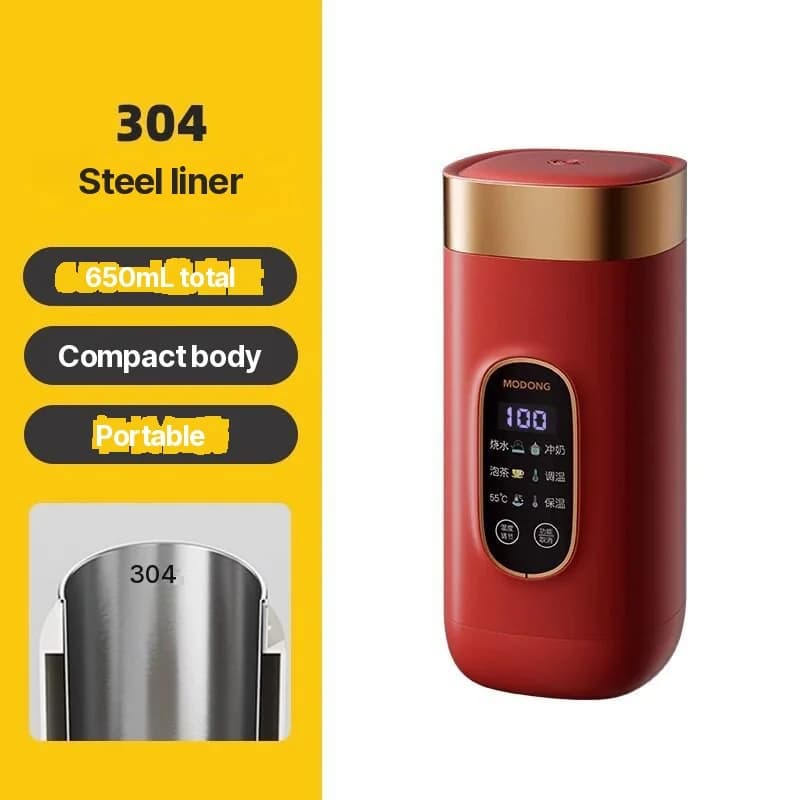 Pārnēsājama elektriskā sildāma ūdens krūze 650ml 304 oderējums 220V