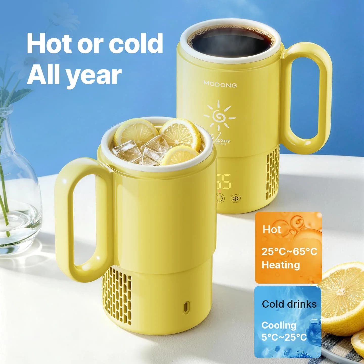 Mini dzesēšanas un sildīšanas krūze 450mL 36W skārienvadība