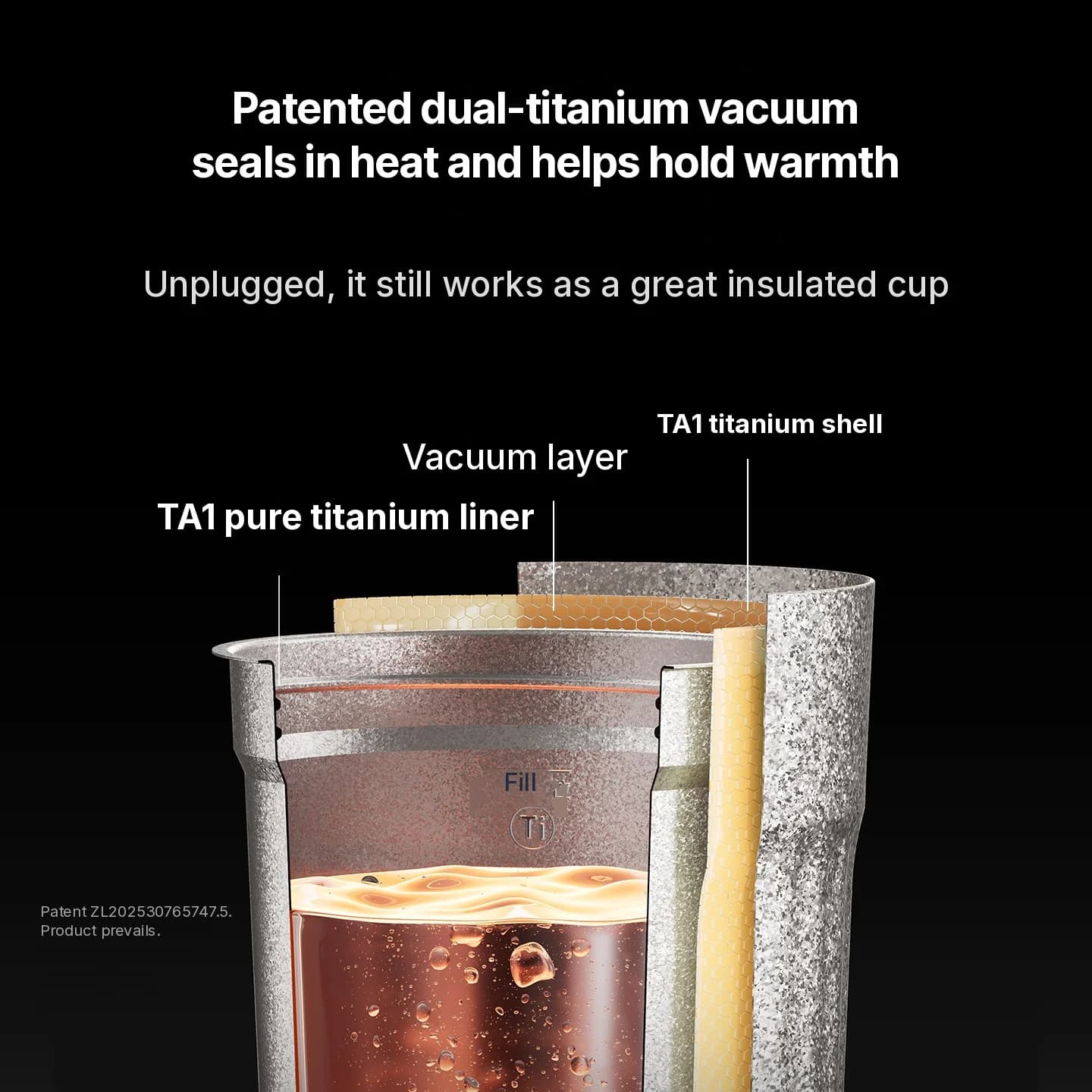 Pārnēsājama titāna elektriskā sildkrūze 400ml temperatūras displejs