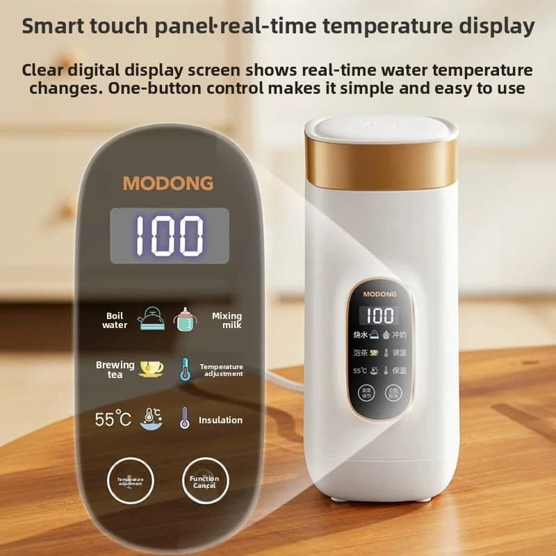 Pārnēsājama elektriskā sildīšanas krūze 650ml ar 304 vai 316 iekšējo slāni