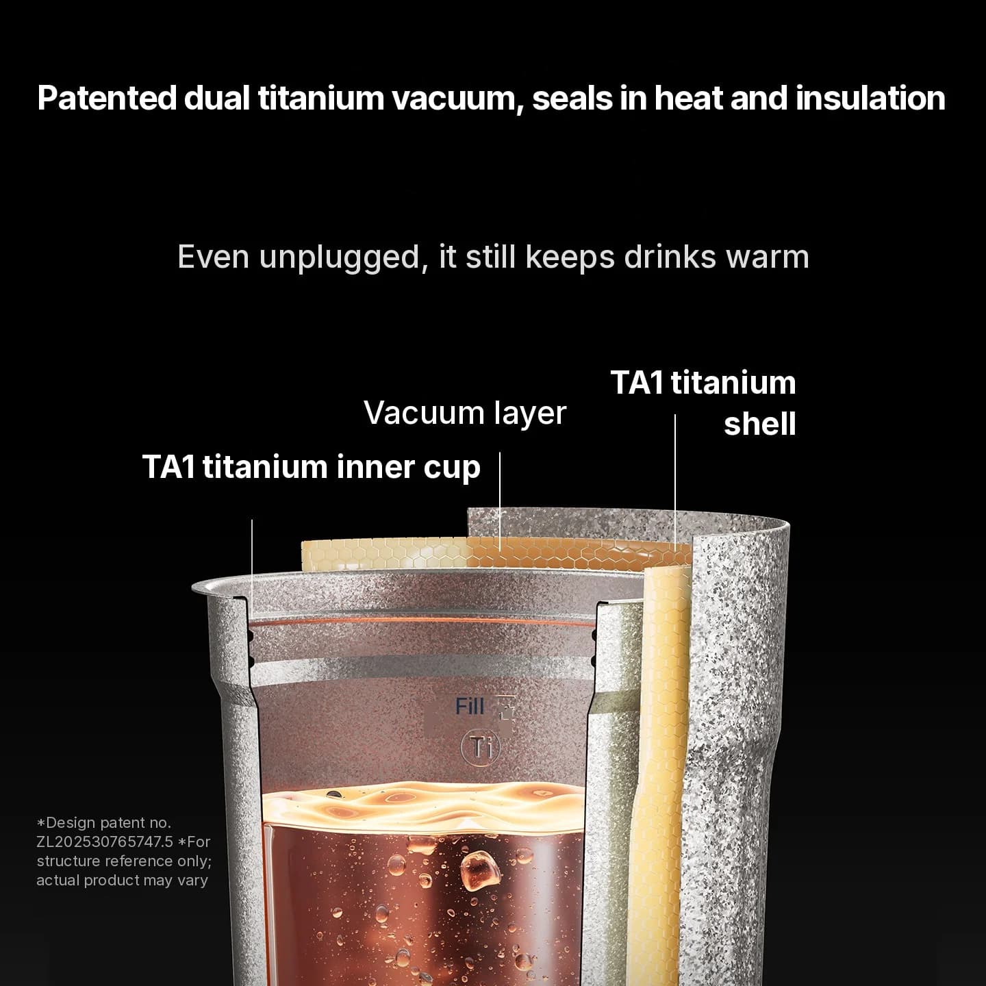 Titāna elektriskā ceļojumu krūze 400ml ar temperatūras displeju
