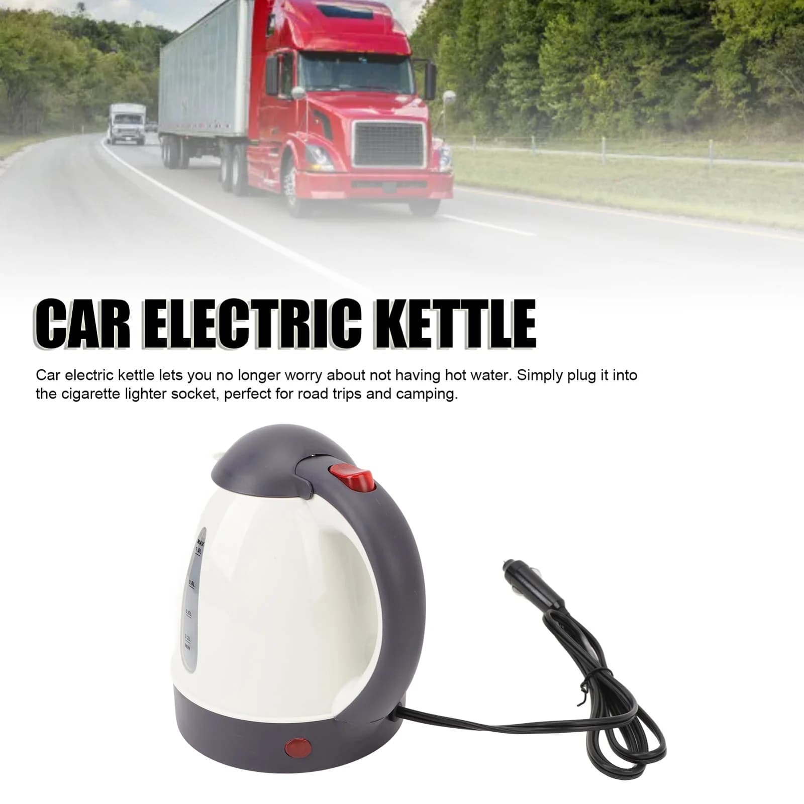 1L 12V/24V auto elektriskais tējkanna