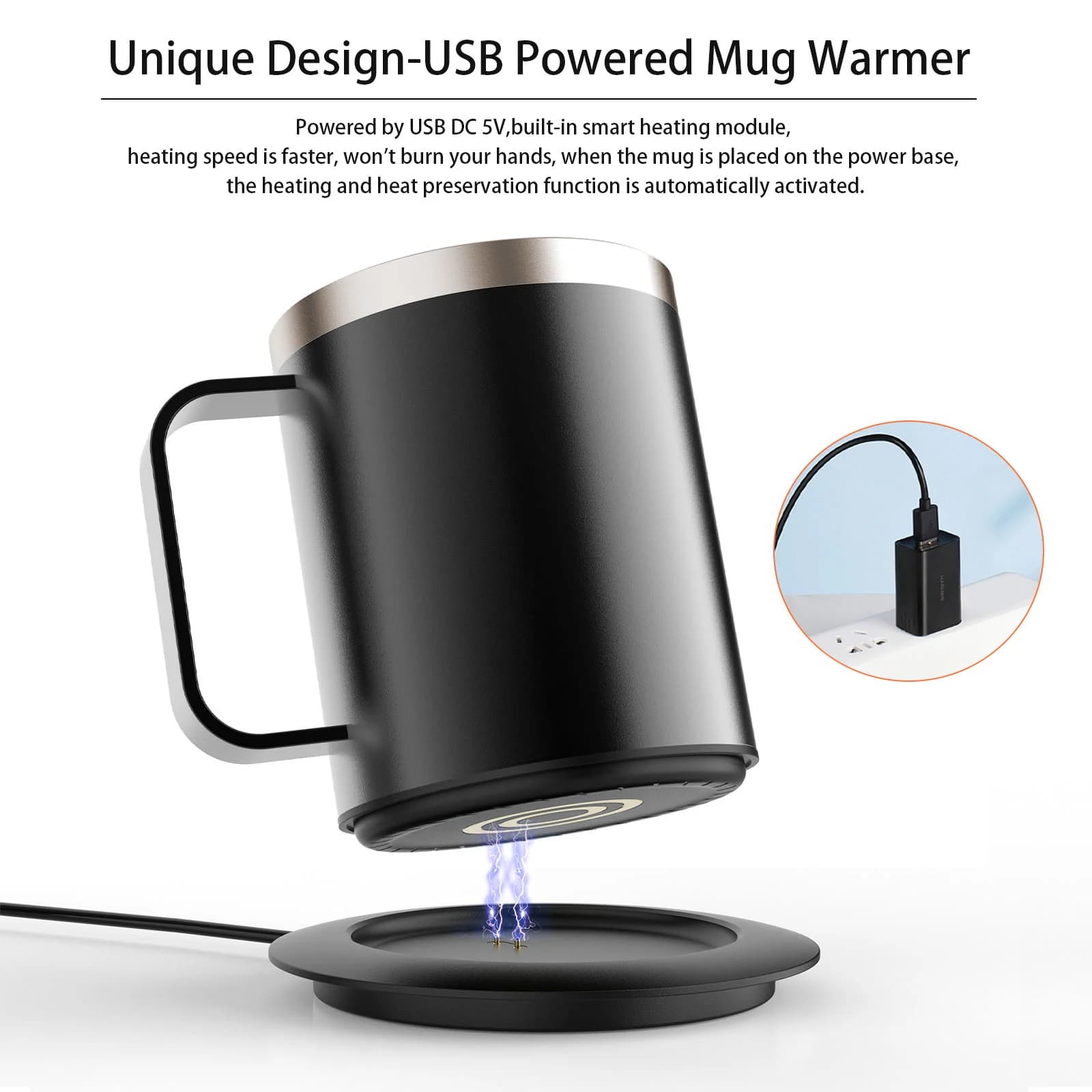 12oz USB apsildāma kafijas krūze