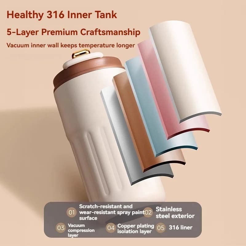 450 ml termo pudele ar temperatūras displeju